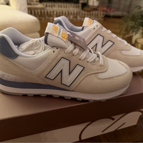 New Balance 574 Calia White Grey Light Blue and Sneakers - Picture 5 of 8